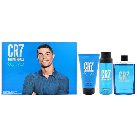 Cristiano Ronaldo Play It Cool for Men – 3-Piece Fragrance Gift Set with EDT, Shower Gel & Body Spray