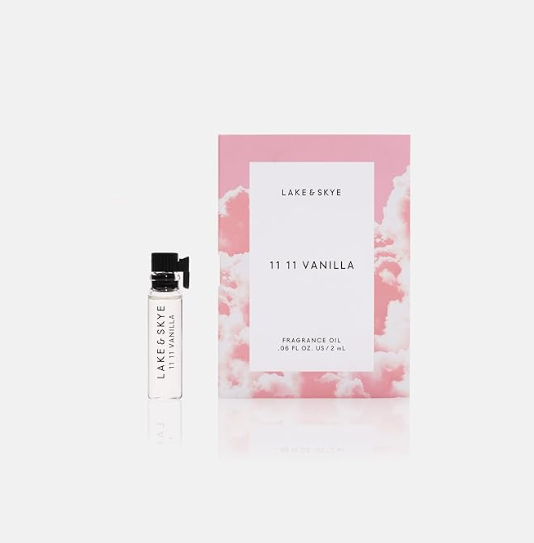 Lake & Skye 11 11 Vanilla Fragrance Oil 0.06 oz – Mini Unisex Perfume with Vanilla, Musk & Essential Oils