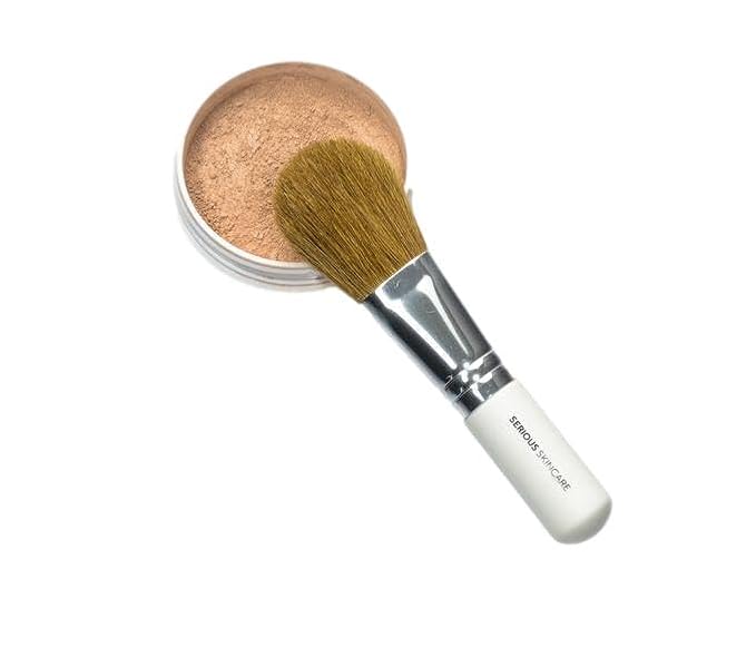 Serious Skincare BELLA ROSE PRO-MINERALS Loose Mineral Powder Makeup Foundation SPF 15 + Goat Hair Application Brush - Sheer to Full Coverage - Luminous Matte Finish - Men and Women - .50 oz   (Light)