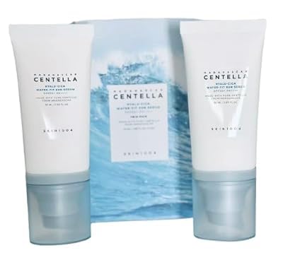 Hyalu CICA Water-fit Sun Serum (Pack of 2) β Lightweight, Hydrating Sun Serum Protection, Soothing, Moisturizing & Non-Greasy, Perfect for Daily Use Application Brushes.