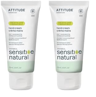 ATTITUDE Hand Cream, EWG Verified, Plant and Mineral-Based Ingredients, Vegan & Cruelty-free Beauty Products for Sensitive Skin, Nourishing, Avocado Oil, 2.5 Fl Oz (Pack of 2)