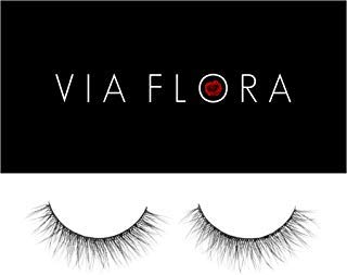 Cruelty Free 3D Faux Mink Eyelashes - Reusable and Durable - Fluffy and Natural - 100% Vegan Luxury Fibers - by Via Flora Beauty (Dahlia)