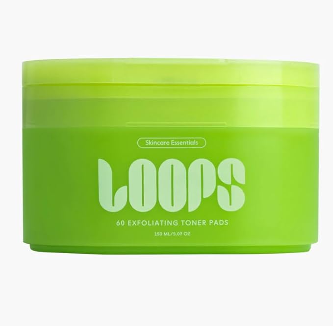 LOOPS Exfoliating Toner Korean Skincare - Refine, Resurface, and Rebalance Skin - Brightening & Anti-Aging Skincare - Pre-Soaked Bamboo Pad - Toner Pads for Face - Mother's Day Gifts for Mom