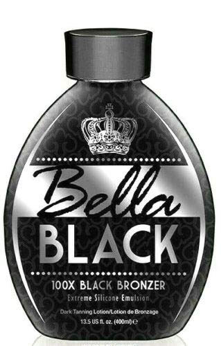 Bella Black 100X Bronzer Tanning Lotion – Premium Tanning Bed Lotion with Extreme Silicone Emulsion and Banana Fruit Extract – Instant Results – Dark Tanning Lotion for Indoor Tanning Beds - 13.5oz