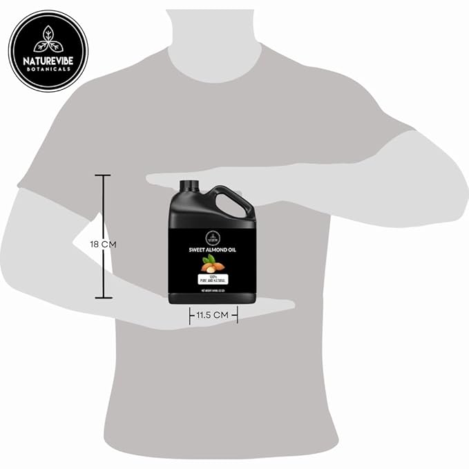 Naturevibe Botanicals Sweet Almond Oil 32 Ounces | 100% Pure and Natural | Great for Skin Care and Hair Care