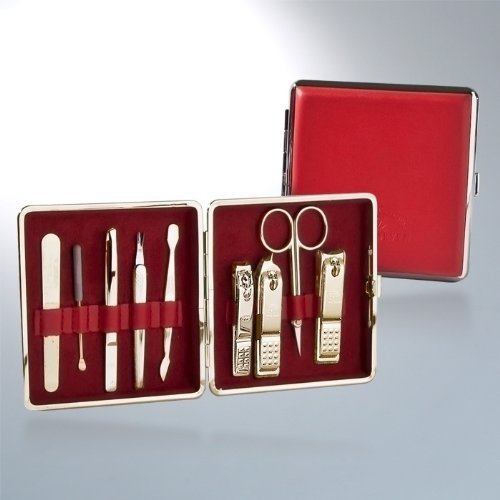 World No. 1, Three Seven 777 Travel Manicure Pedicure Grooming Kit Set - Nail Clipper (Total 9 Pcs, Model: TS-370MRG), - Made in Korea, Since 1975