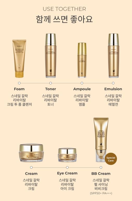 Deoproce Snail Galac Revital Ampoule 40ml – Anti-Wrinkle, Deep Hydration & Glow