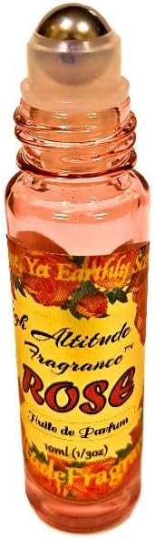 ROSE Perfume Oil - All-Natural Essential Oil Fragrance - Huile de Parfum - Bulgarian Damask Rosa Damascena Petals Otto, Tea Rose, De Mai - Roll On Roller Ball - Party Travel Guest Favors Gifts - 10ml