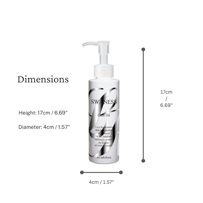 SWANESS Clear Oil – Japanese Premium Oil Cleanser with Rice Power | Anti-Aging Makeup Remover & Deep Pore Cleanser | Removes Waterproof Mascara & Sunscreen for Radiant Skin