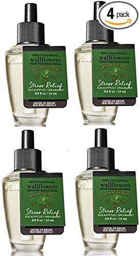 Bath & Body Works Eucalyptus Spearmint Wallflowers Aromatherapy Refills (4-Bulbs)
