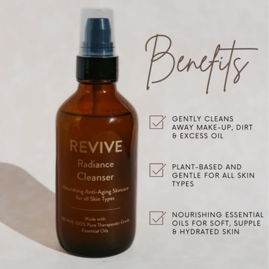 REVIVE Skin Health 3-Step Skincare Collection with Skin Health Essential Oil Blend - Radiance Cleanser, Renewal Serum, and Replenish AM/PM Moisturizer - Non-Toxic Skincare