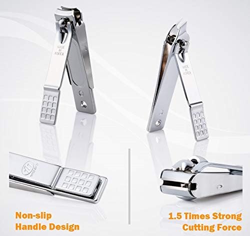 Korean Nail Clipper! Mother of Pearl Three Seven (777) Premium Quality Gift Travel Manicure Grooming Kit Nail Clipper Set (4112MP), Made in Korea, Since 1975 (Chrome)