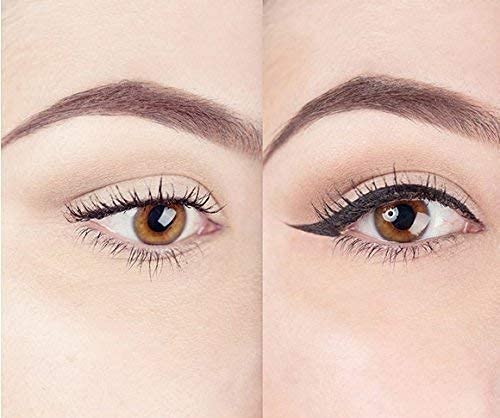 Winged Eyeliner Stamp, 2 x Black Liquid Eyeliner Pens, Easy Cat Eye Stencil Makeup Tool, SmudgeProof & Waterpoof Eye Liner, Vamp Wing, Wingliner (10mm Classic, Midnight Black)