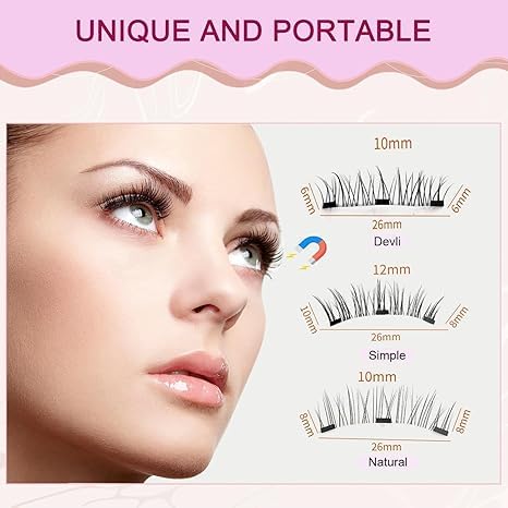 Ginani Magnetic Eyelashes with Applicator,Magnetic Eyelashes Natural Look, Ginani Magnet Lashes without Eyeliner,No Glue Needed Soft Lashes Kit for Women(Natural+Simple)
