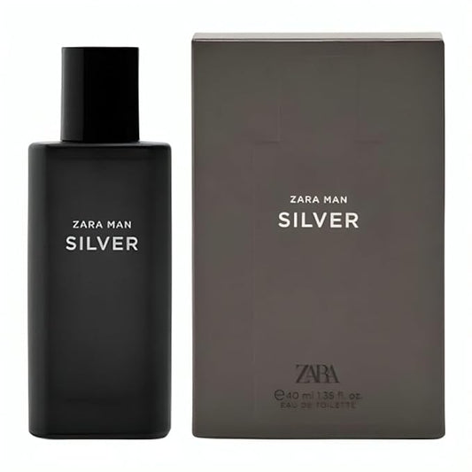 Zara Man Silver Cologne for Men EDT Eau De Toilette 40 ML (1.35 FL OZ)
