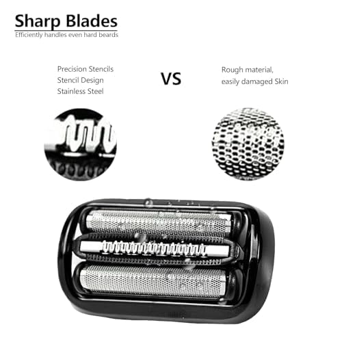 53B-Series 5 and Series 6 Replacement Head Compatible with Braun Series 5 Electric Shaver Razor,53B Blades for Braun S6 and S5 Replacement Foil and Cutter for 6020s,5020s,5018s,5050cs,6020s,6040cs