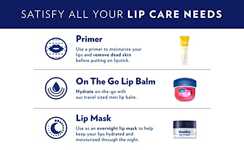 Vaseline Lip Therapy Lip Balm Mini, Rosy Lips | Lip Repair in a Container for Cracked, Dry Lip | Travel Size 0.25 oz (Pack of 4)