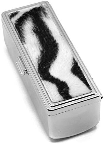 Stephanie Imports Set of 2 Rectangular Vintage Lipstick Cases With Glass Mirror (Zebra Print)