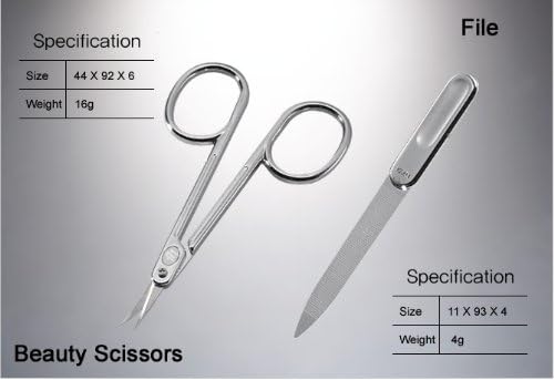 K-Beauty! World No. 1, Three Seven 777 Travel Manicure Pedicure Grooming Kit Set - Nail Clipper (Total 9 Pcs, Model: TS-970RC).. Made in Korea, Since 1975. (Red Case & Silver)