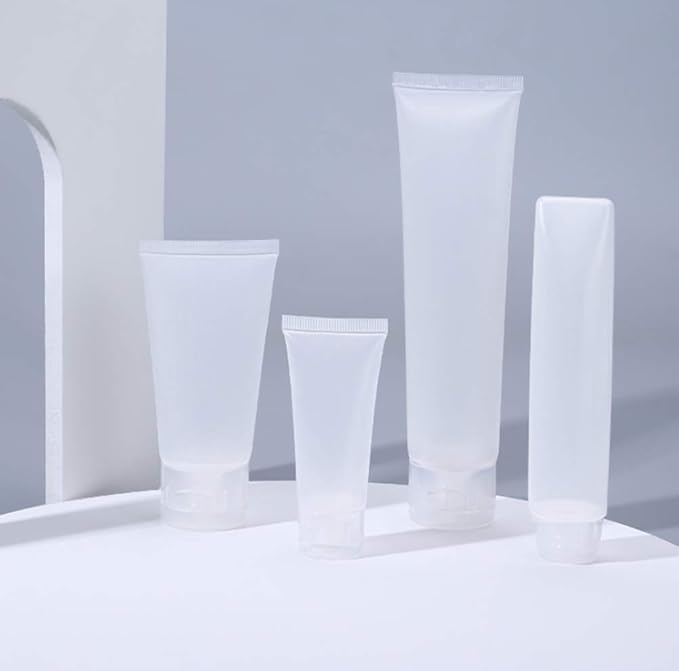 24PCS 100ml/3.4oz Empty Refillable Clear Plastic Squeeze Soft Tubes with Flip Cover Lotion Bottle Travel Sample Packing Cosmetic Makeup Container Storage Vials Jars for Facial Cleaner Toiletries