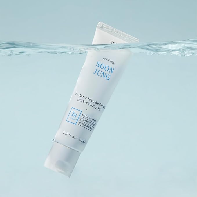ETUDE SoonJung 2x Barrier Intensive Cream 60ml (21AD) | Hypoallergenic Shea Butter Hydrating Facial Cream for Sensitive Skin, Water-oil Balance & Panthenol for Damaged Skin | Korean Skin Care