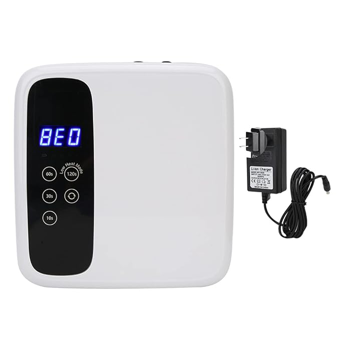 LED Display 15600mAh 72W Nail Lamp Gel Nail Polish Dryer, Quick Drying, Infrared Induction, 10s Drying, Streamlined Design (US Plug)