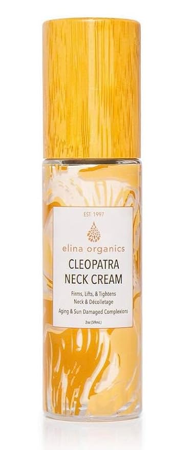 Cleopatra Neck Cream, 2oz – Firming & Lifting Neck Moisturizer with Colloidal Gold, Silk Peptides & Green Tea – Organic, Vegan – Reduces Wrinkles & Improves Elasticity