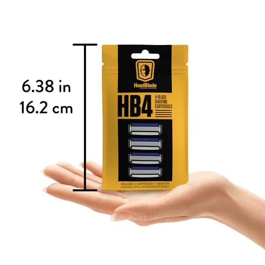 HeadBlade Men's HB4 Refill Shaving Razor Blades - 4 Stainless Steel Blades for No Tugging or Pulling, Shave Less, Works for Face, Body, and Scalp (12 Blades) 3 Pack