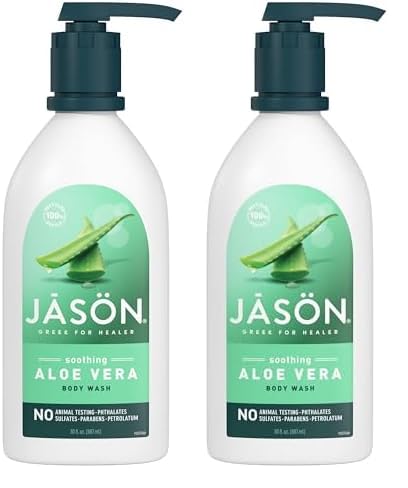 JASON Natural Body Wash & Shower Gel, Soothing Aloe Vera, 30 Oz (Pack of 2)