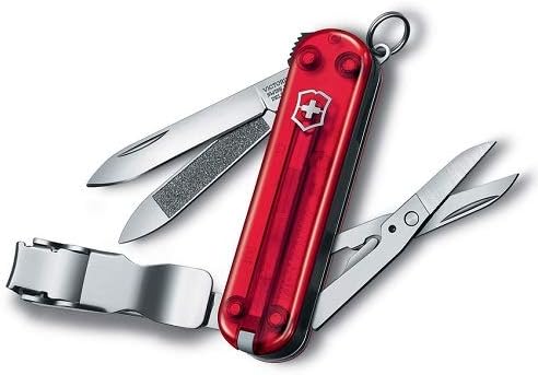 Victorinox Nail Clip 580, 8 Functions, Swiss Made Multi-Tool with Nail File, Nail Cleaner and Small Blade - Ruby
