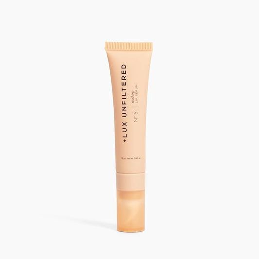 + Lux Unfiltered N°15 Soothing Lip Serum – Fragrance Free, Moisturizing, Hydrating Lip Balm with Hyaluronic Acid & Shea Butter – Cooling Touch Applicator - Vegan, Cruelty-Free, & Petroleum-Free