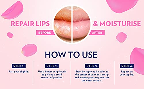 Vaseline Lip Therapy Lip Balm Mini, Rosy Lips | Lip Repair in a Container for Cracked, Dry Lip | Travel Size 0.25 oz (Pack of 4)
