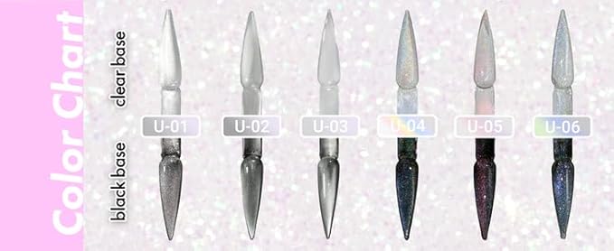 Universal Cat Eye Gel Polish, Clear and Black Base, 6 Shades with Magnetic Stick Varnish Nail Art Nail Salon Manicure 1 Bottle 10ML(0.33fl.oz) sparkling gel DIY