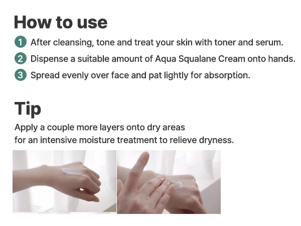 AQUA SQUALANE MOISTURIZING CREAM | Face Moisturizer for Dry and Sensitive Skin, Long-lasting Hydration, Pore Care Cream, Korean Skin Care (2.03 Fl Oz, 60ml)