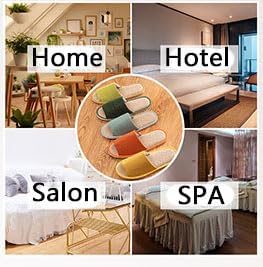 5-6 Pairs Spa Slippers, Non Slip Disposable Slippers for Guest, Washable Foldable Indoor Slippers, Open Toe Linen Spa Slippers for Women Men