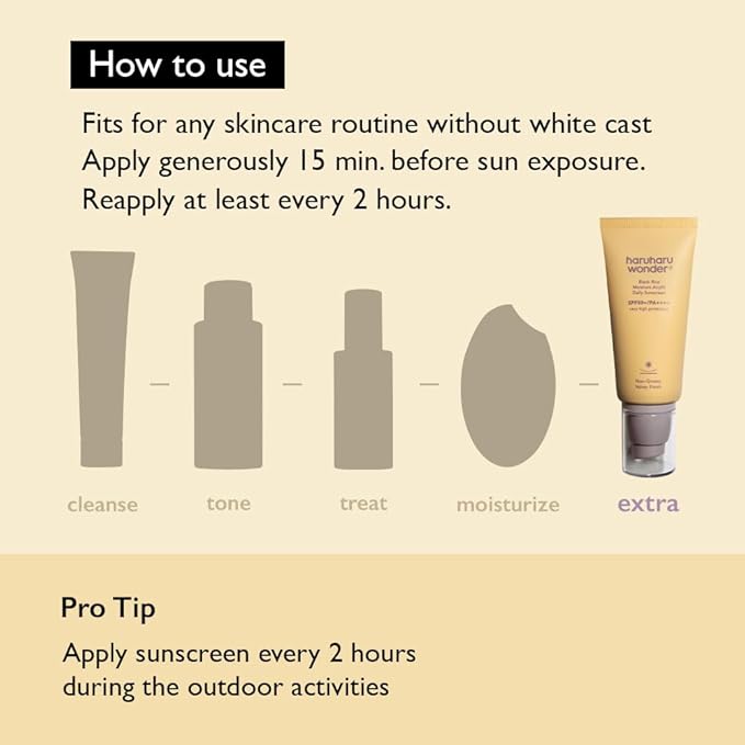 Haruharu Wonder Black Rice Moisture Airyfit Daily Sunscreen 1.69fl.oz (Pack of 2)