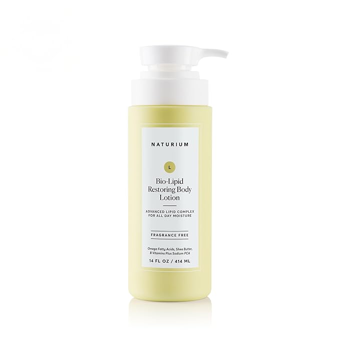 Naturium Bio-Lipid Restoring Moisturizing Body Lotion with Shea Butter, Fragrance Free, 14 oz