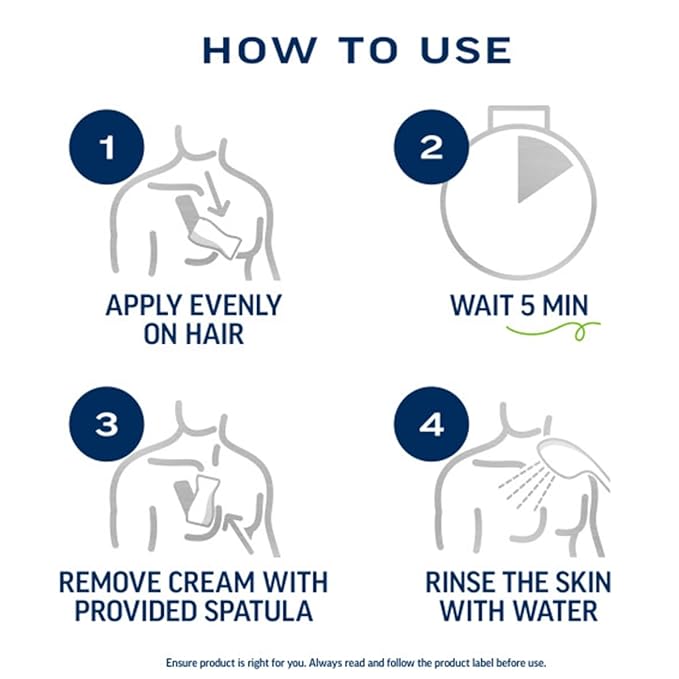 Veet Sensitive Skin Dermatologically Tested 13.5 Fl Oz. 5 Min Men's Hair Removal Gel Cream with Spatula For Body, Chest & Back (2 Pack)