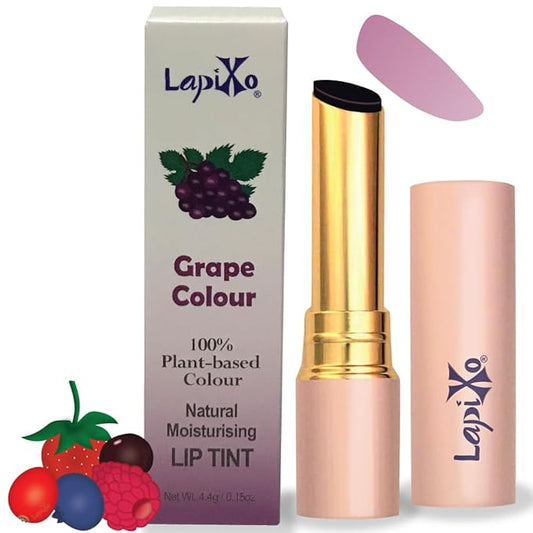 100% Plant-based Color, Unique Natural Moisturizing Lip Tint, 2-in-1 | Non-Toxic, All Food Ingredients, Antioxidant-rich Superfoods, Natural Matte Sheer, Buildable, 4.4g/0.15oz (Grape color)