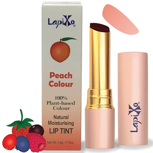 100% Plant-based Color, Unique Natural Moisturizing Lip Tint, 2-in-1 | Non-Toxic, All Food Ingredients, Antioxidant-rich Superfoods, Natural Matte Sheer, Buildable, 4.4g/0.15oz (Peach color)
