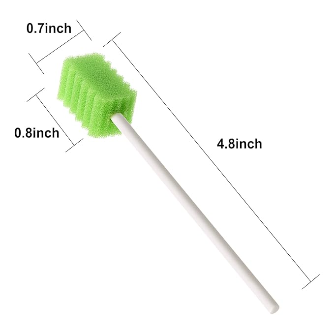 (250 PCS) JIESI Disposable Oral Swabs,Sterile Sponge Mouth Swabs(Green)