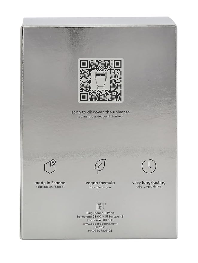 Invictus Platinum by Paco Rabanne for Men 1.7 oz Eau de Parfum Spray