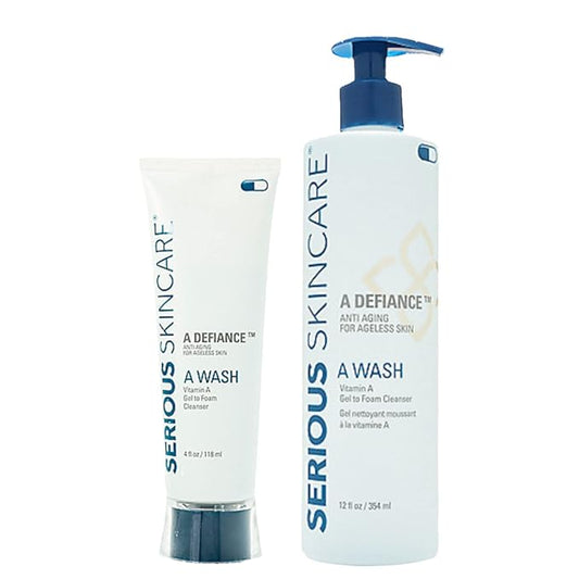 Serious Skincare - Gentle Cleansing and Exfoliating Retinol Facial Wash - Skin Hydrating Gel to Foam Cleanser - Clarify Pores - Removes Makeup, Oil, SPF - Avena Sativa Extract - 12 Fl Oz + 4 Fl Oz