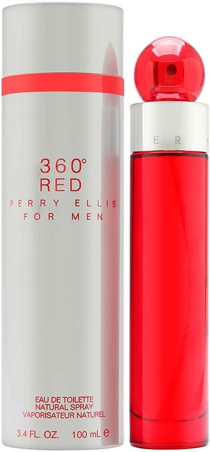 Perry Ellis 360 Red for Men, 3.4 fl oz EDT, Gray