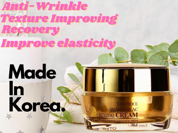 Deoproce Premium Snail Revital Premium Cream Snail Secretion Filtrate Korean Skin Care w/Galactomyces Ferment Filtrate, Volufiline, Anti wrinkle, Deep moisturizing Korean Day Cream