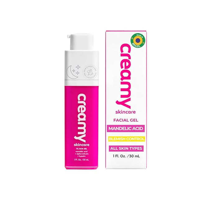 Creamy Skincare Blemish Control 7% Mandelic Gel, Acne and Dark Spot Remover for Face, Soothing Skin Care with Mandelic Acid, Alpha-Arbutin, Allantoin, and Hypskin, Gentle Formula 1 fl oz/30mL