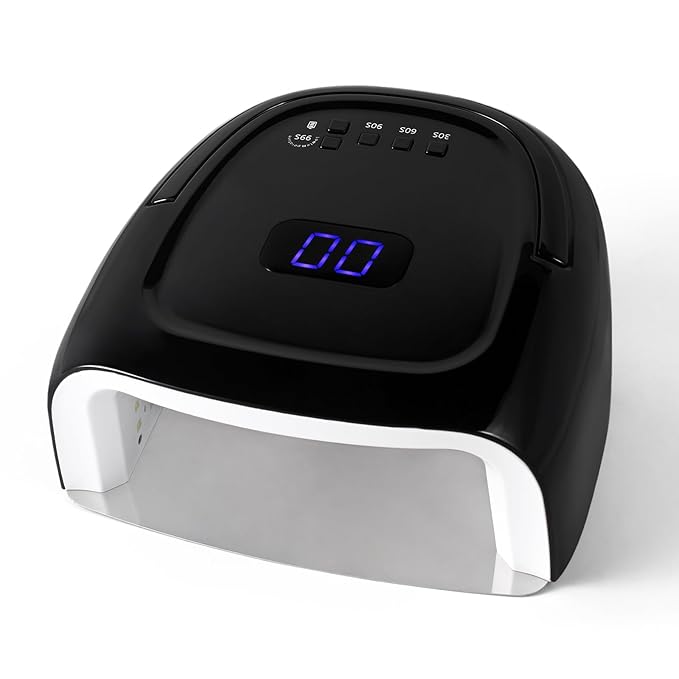 60W Rechargeable LED Nail Lamp, Cordless Gel Lamp with Portable Handle & 42pcs Lamp Beads, Automatic Sensor UV LED Nail Dryer, 4 Timers Professional UV Light for Gel Nails