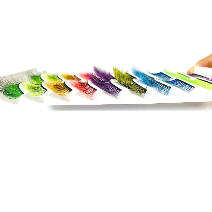 Sunniess Ombre Colored Lashes Cateye Eyelashes Fluffy Wispy Fake Lashes for Halloweens Cosplay Party Stage Make up Faux Mink False Eyelashes