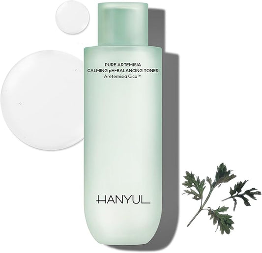 HANYUL Pure Artemisia (Mugwort) Calming pH-Balancing Toner | First Step Essence for Skin Balancing & Deep Hydration, Mild Exfoliation with CICA, Vegan Certified, Korean Skincare, 5.07 Fl Oz