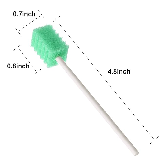 (250 PCS) JIESI Disposable Oral Swabs,Sterile Sponge Mouth Swabs(Cyan)